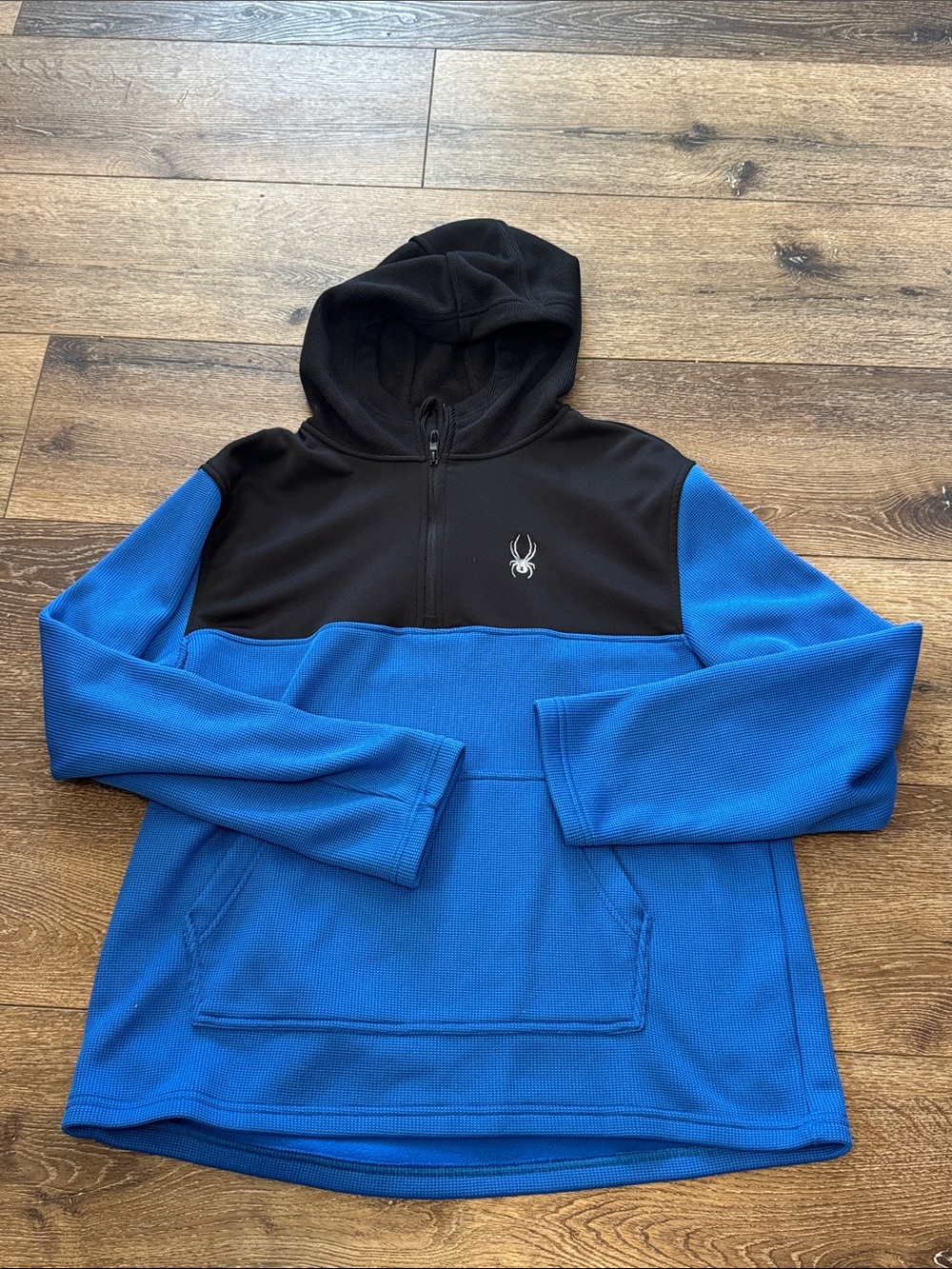 Spyder blue & black quarter zip hoodie XL